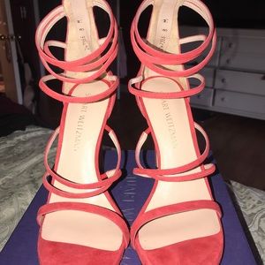 Stuart Weitzman “My Ex” suede, strappy sandal